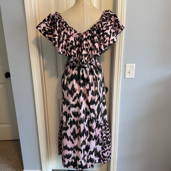 Maria Cher Small Dabir Midi Dress ~ Ikat Ruffle Boho - Picture 2 of 7